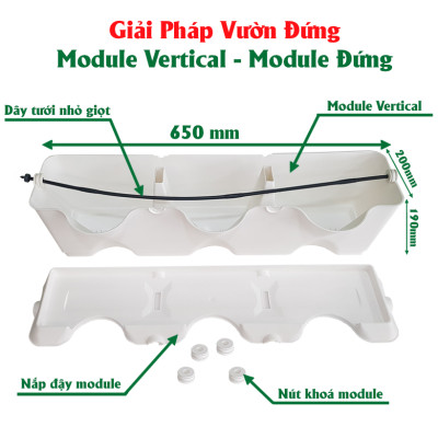 Chậu Trồng Cây Đứng kèm Hệ Thống Tưới Nhỏ Giọt  và bón Phân Cho Cây (Hàng Nhập Khẩu - Combo 8 Module)
