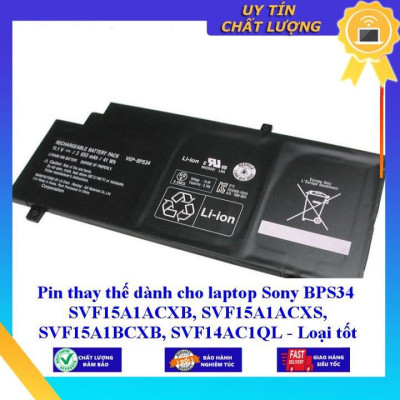Pin dùng cho laptop Sony BPS34 SVF15A1ACXB SVF15A1ACXS SVF15A1BCXB SVF14AC1QL - Hàng Nhập Khẩu New Seal