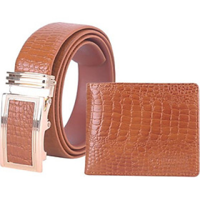 Bộ Ví & Thắt Lưng Nam Vân Cá Sấu Huy Hoàng HT2110-HT4113 (23 x 11,5 cm) - Da