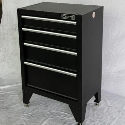 Tủ dụng cụ CSPS 61cm - 04 hộc kéo màu đen kèm chân tủ (tay cầm trắng)