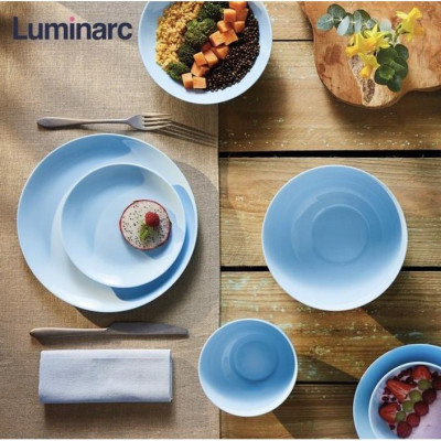 Bộ bát tô Luminarc Diwali thủy tinh Light Blue 4 chi tiết 14.5cm và 21cm, dùng an toàn lò vi sóng, máy rửa bát - DW4D