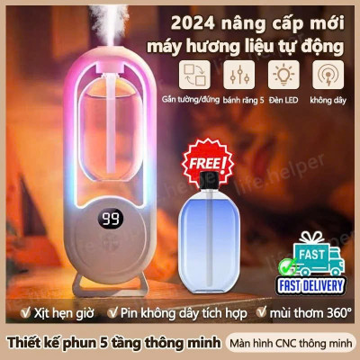 Bộ Máy Xịt Thơm Phòng Tự Động 5 Chế Độ (Gồm Máy & 01 Lõi Tinh Dầu) Máy Khuyếch Tán Tinh Dầu Decor Phòng Ngủ 