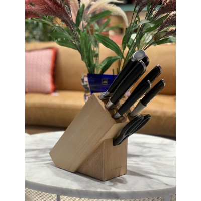 Bộ dao kéo kèm ống cắm gỗ Scanpan Classic 8 chi tiết 92000840, chất liệu thép không gỉ | Hàng chính hãng