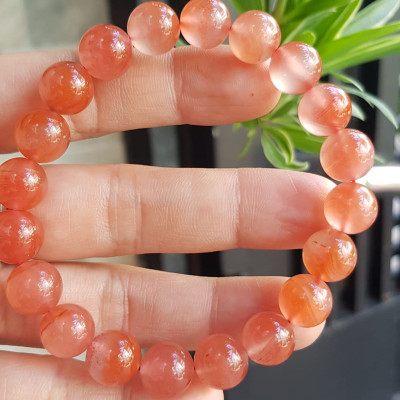 Vòng đeo tay nữ chuỗi mới đá mã não hồng cam bóng mượt đẹp size vòng hạt 10mm nam nữ mệnh hỏa mệnh thổ đeo ạ