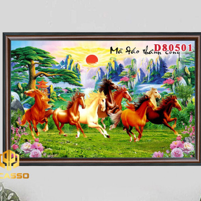 D805 32 Tranh kính cường lực Bát mã tung hoành (Được chọn mẫu)