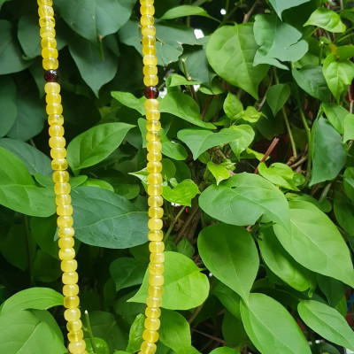 Sợi Dây Chuỗi Đeo Cổ Hổ Phách Bánh Xe Vàng Anh trang sức phong thủy quý hiếm sang đẹp 7mm 100% qua sự hóa thạch nhựa cây thông cổ đại quý giá và có giá trị cao  Rất hợp mệnh kim, thổ, thủy tốt sức khỏe,may mắn khó có loại đá nào sánh kịp ạ