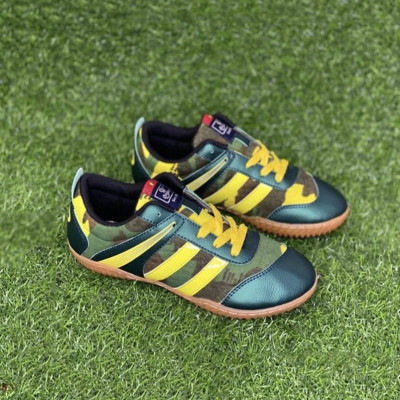 Giày Đá Banh Futsal Màu Lính Mới Đã May Toàn Bộ Đế New