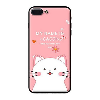 Ốp in cho iPhone 7 Plus Mèo Trắng Thích Ăn - Hàng chính hãng