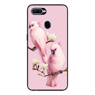 Ốp Lưng in cho Realme 2 Mẫu Chim Vẹt Nền Hồng - Hàng Chính Hãng