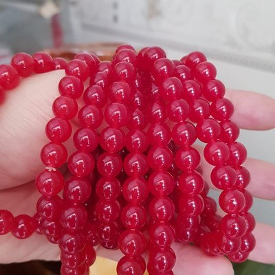 Vòng tay nữ đá mã não đỏ hạt 8mm tươi đậm bóng đẹp Nữ mệnh hỏa mệnh thổ đeo đẹp xinh xinh tay Vòng màu này Nữ lớn nhỏ bé đeo được hết đeo vòng đỏ cho may mắn cả năm xinh đẹp tay ạ