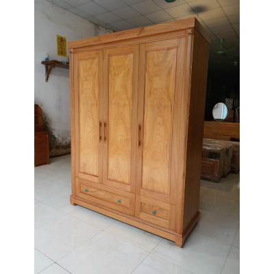 Tủ quần áo gỗ gõ 3 cánh