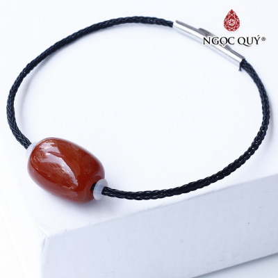 Vòng dây thép đá mã não đỏ mệnh hỏa, thổ - Ngọc Qúy Gemstones