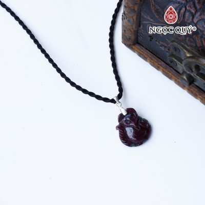 Mặt dây chuyền hồ ly 9 đuôi ruby 18x16mm mệnh hỏa, thổ - Ngọc Quý Gemstones