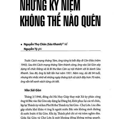 Hồi Ký Kháng Chiến Khu Sài Gòn - Chợ Lớn - Gia Định (1945-1975) - Tập 2