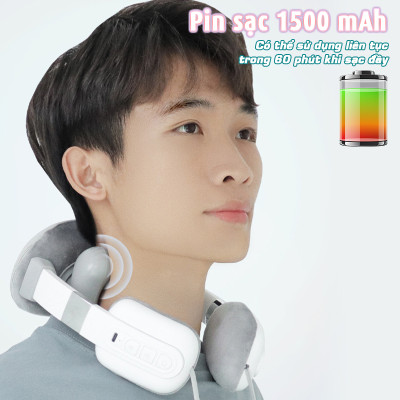 Máy massage cổ vai gáy pin sạc Nikio ST-321 - Công nghệ xoa bóp kết hợp chườm nóng giảm đau nhức cổ