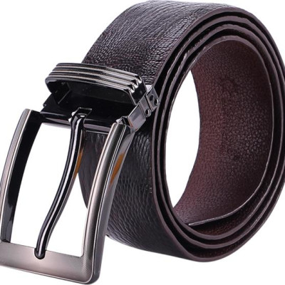 Thắt Lưng Nam Da Đà Điểu Đầu Kim Huy Hoàng HT4406 - Nâu Đất