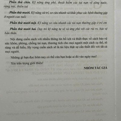 Sách Kỹ Năng An Toàn và Sơ Cấp Cứu Ban Đầu Trong Cuộc Sống Hàng Ngày (V2620A)