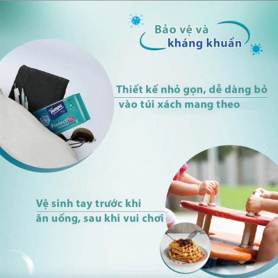 Combo 3 Lốc Khăn Ướt Mini Tempo Protect Ngăn Ngừa Vi Khuẩn (Lốc 6 Gói)