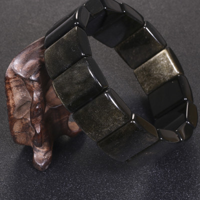 Vòng tay đá tektit bản vuông 19x15mm mệnh thủy,mộc - Ngọc Quý Gemstones