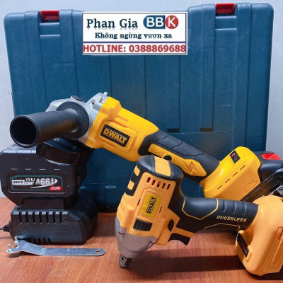 Bộ Combo Máy Siết Bulong Và Máy Mài Pin 199V 2 Pin 15 Cell Lõi Đồng 100% - Động Cơ Không Chổi Than - Bảo Hành 12 Tháng