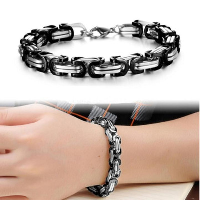 Vòng tay Lắc tay nam titan cao cấp đẹp inox thép không gỉ kiểu ziczac vuông trangsucpt 5mm PTLTNA82