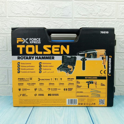 MÁY KHOAN ĐỤC 3 CHỨC NĂNG 800W ( CÔNG NGHIỆP ) TOLSEN 79510 - HÀNG CHÍNH HÃNG