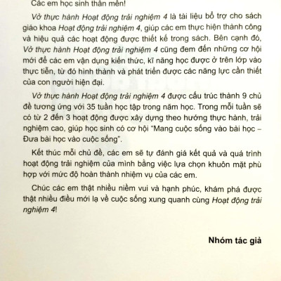 Sách - Vở Thực Hành Hoạt Động Trải Nghiệm 4 (Cánh Diều) (Chuẩn)