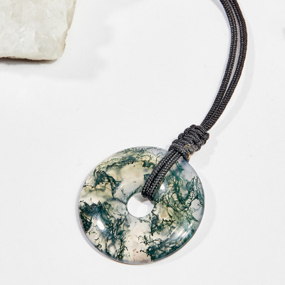 Dây chuyền phong thủy đá băng ngọc thủy tảo đồng điếu 3.3cm mệnh hỏa , mộc - Ngọc Quý Gemstones