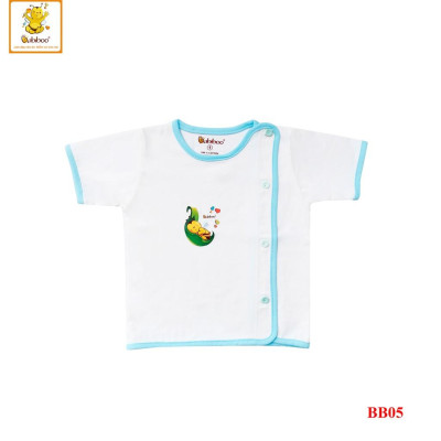 COMBO 5 Áo sơ sinh bác sĩ viền màu in hình tay ngắn cotton BABIBOO - BB05
