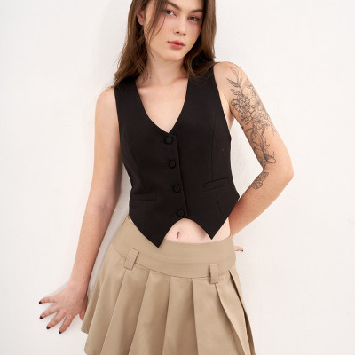 DOTTIE - Áo gi lê dáng lửng - Đen - T0748