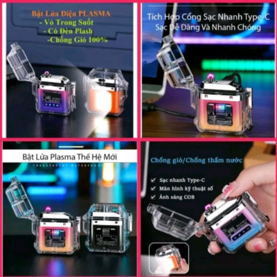 BẬT LỬA ĐIỆN TIA LỬA PLASMA PIN KHỦNG CÓ ĐÈN LED CHỐNG NƯỚC SANG TRỌNG ĐẸP