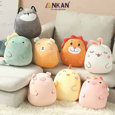 Bộ Chăn Gối Văn Phòng 3 Trong 1 Kiểu Chó Husky Mặt Cộc - Siêu Dễ Thương Dùng Để Giữ Ấm Tay Có Chăn Đắp Và Gối Kê Đầu Vô Cùng Tiện Lợi