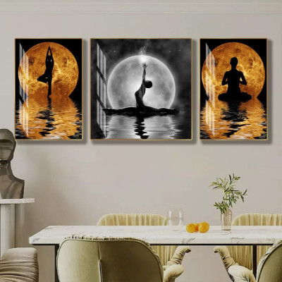 (CÓ ẢNH THẬT)Tranh treo tường tráng gương trang trí decor lớp học yoga 11 kèm đinh treo