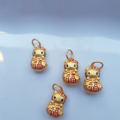 Phụ Kiện Charm Vòng Tay Nữ đẹp Hình Mèo Kitty vàng may mắn màu vàng kiểu đẹp Nữ đã có vòng tay hạt chuỗi , vòng tay kiểu thì charm Mèo Kitty này vào đeo đẹp xinh lắm ạ