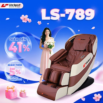 Ghế Massage Toàn Thân Lifesport LS-789, Trị Liệu Nhức Mỏi Với Đai Massage Hồng Ngoại, BH 6 Năm
