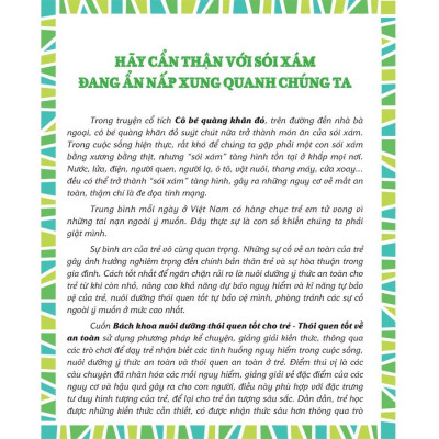 Sách: Bách Khoa Nuôi Dưỡng Thói Quen Tốt Cho Trẻ - Thói Quen Tốt Về An Toàn - TSTN