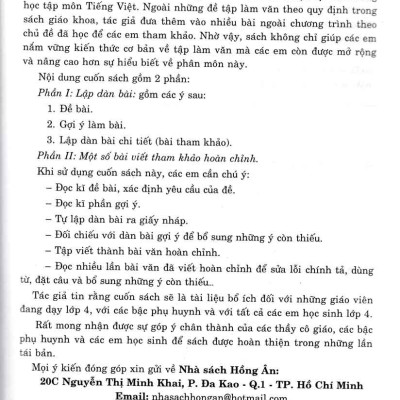 Dàn Bài Tập Làm Văn 4 (Dùng Chung Cho Các Bộ SGK Hiện Hành) _HA