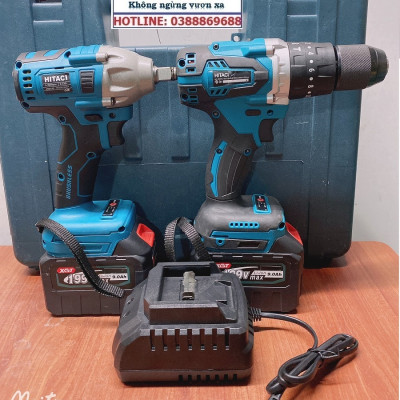 Bộ Combo 2 Máy Gồm Máy Khoan Pin Và Máy Siết Bulong 199V 2 Pin 15 Cell (Tặng Hộp Đựng) - Bảo Hành 12 Tháng