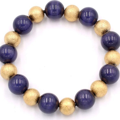 Chuỗi đeo tay phong thủy - đá mắt mèo tím 12 ly VMEIHVM1 - hợp mệnh Thổ, mệnh Hỏa