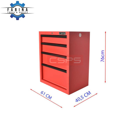 Tủ dụng cụ CSPS 61cm - 04 hộc kéo màu đỏ
