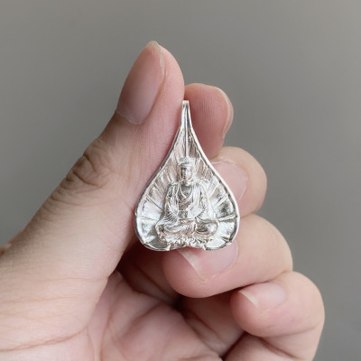 Mặt Dây Chuyền Bạc Ta Lá Bồ Đề Phật Như Lai Bạc Hiểu Minh DMD532 