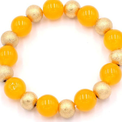 Vòng tay phong thủy - thạch anh vàng 12 ly VTAVHVM1 - hợp mệnh Kim, mệnh Thổ