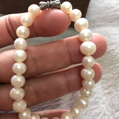 Vòng NGỌC TRAI NỮ ĐEO SIZE 7LY5 VÒNG GỒM 25 HẠT ĐÚNG CUNG SANH  MÀU TRẮNG 