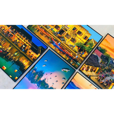 (CÓ ẢNH THẬT)Tranh phố cổ Hôi An, tranh treo tường trang trí quán ăn, nhà hàng, khách sạn