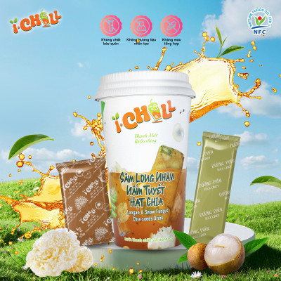 [COMBO 6 LY] iChill Sâm Long Nhãn Nấm Tuyết Hạt Chia Nước Thanh Nhiệt Sấy Thăng Hoa Từ Trái Cây Tự Nhiên