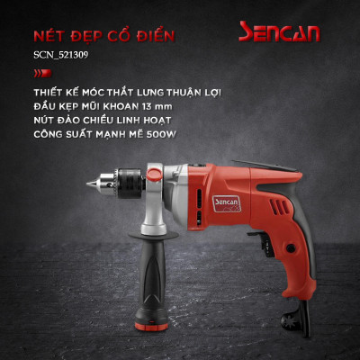 MÁY KHOAN 13MM 600W 521309 SENCAN - HÀNG CHÍNH HÃNG