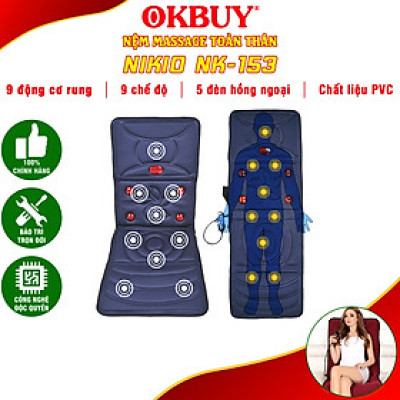 Đệm [Nệm] Massage Toàn Thân Cao Cấp Nikio NK-153  - Máy Massage Toàn Thân Tích Hợp Đèn Hồng Ngoại