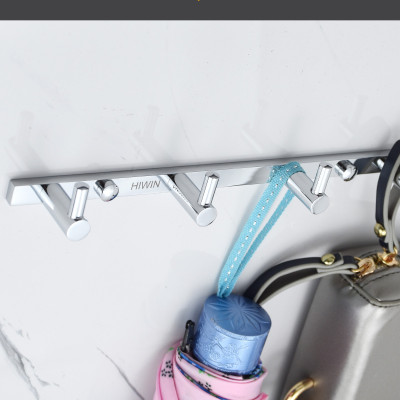 Móc treo quần áo tiện lợi 4 móc chất liệu đồng mạ crom Y-6302-4 mặt gương sáng bóng Hiwin kích thước 250x28x28