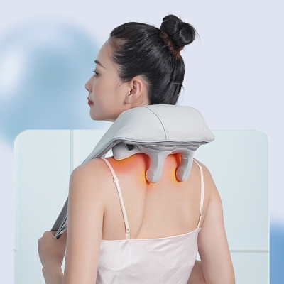 ￼Máy Massage Cổ Vai Gáy 6D BẢN CAO CẤP CÓ ĐÈN HỒNG NGOẠI , Đai Massage Cổ Vai Gáy Cắm Sạc PIN USB Tiện Lợi