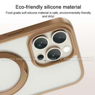 Ốp Lưng cho  iPhone 16 Pro Max , 16 Pro Lưng Nhám hiệu WIWU Armor Ultra Chống Sốc Kèm Giá Đỡ Kim Loại Ring Stand Xoay 360° Hỗ Trợ Sạc Không Dây - Hàng chính hãng